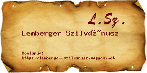 Lemberger Szilvánusz névjegykártya